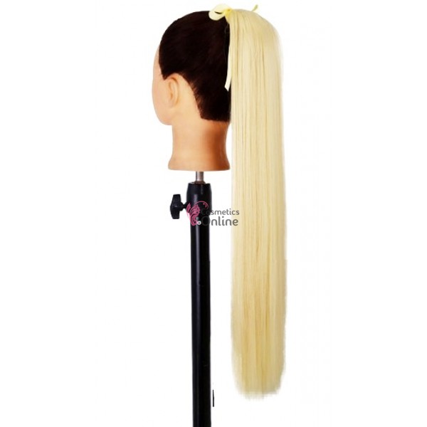 Extensie de par coada dreapta cu snur 55 cm lungime Cod 3D1361355 Blond Deschis
